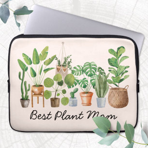 Vattenfärg Tropical Krukväxt Mamma Citat Laptop Fodral