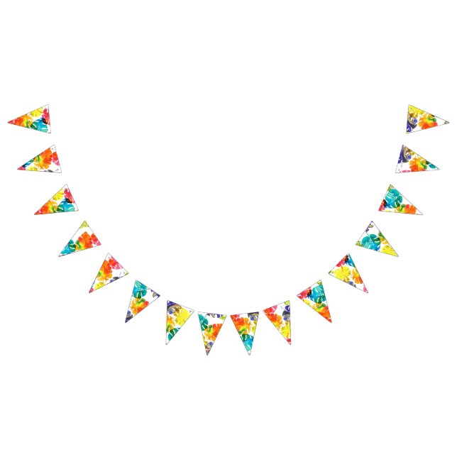 Vattenfärg Tropical Löv bröllop monogram Vimplar (Alla)