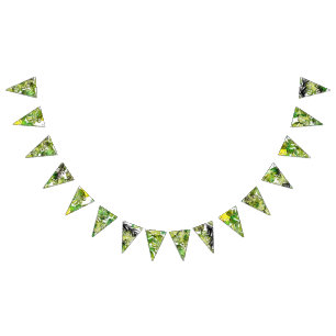 Vattenfärg Tropical Löv bröllop monogram Vimplar