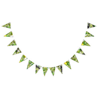 Vattenfärg Tropical Löv bröllop monogram Vimplar