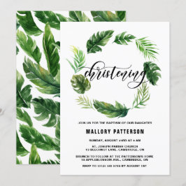 Vattenfärg Tropical Löv Watercolor Hårding Inbjudningar