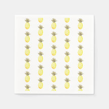 Vattenfärg Tropisk Folie Guld Ananas Upprepa