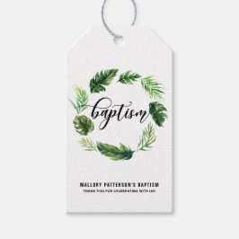 Vattenfärg Tropisk Löv Utandningsutslag Märkre Presentetikett