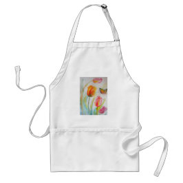 Vattenfärg Tulip Flower Blommigt Art Kitchen Apron Förkläde