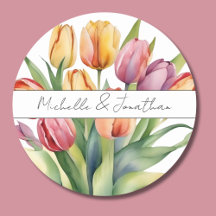Vattenfärg Tulip Monogram