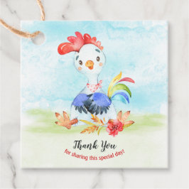 Vattenfärg Tupp Farm Tack Gåvor Etiketter