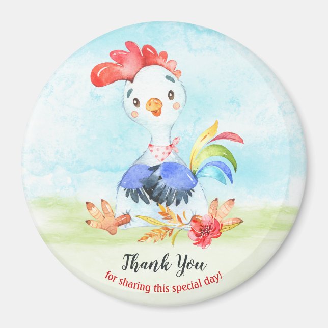 Vattenfärg Tupp Farm Tack Magnet (Framsidan)