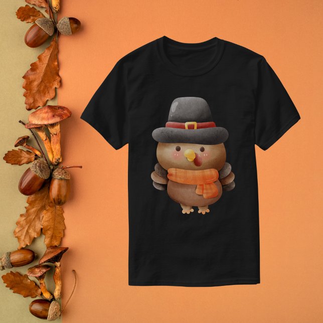 Vattenfärg Turkiet i Pilgrim Hat T Shirt (Skapare uppladdad)