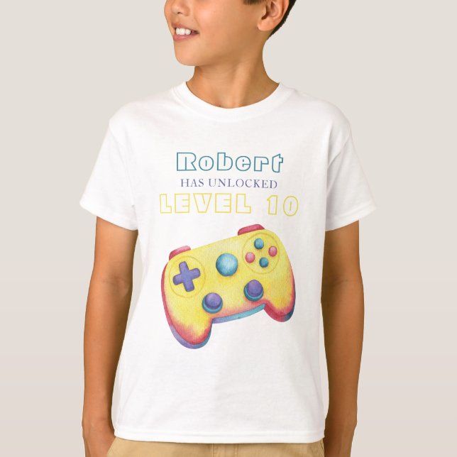 Vattenfärg TV-spel Barnkalas T Shirt (Framsida)