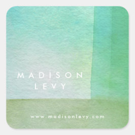 Vattenfärg Tvätta eget namn för designern utskrive Fyrkantigt Klistermärke