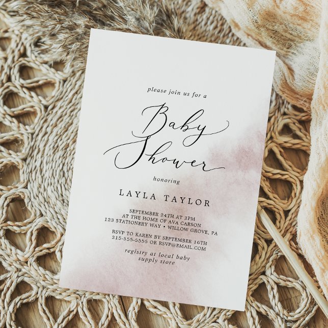 Vattenfärg Tvättar |  babyskor Inbjudningar (Skapare uppladdad)