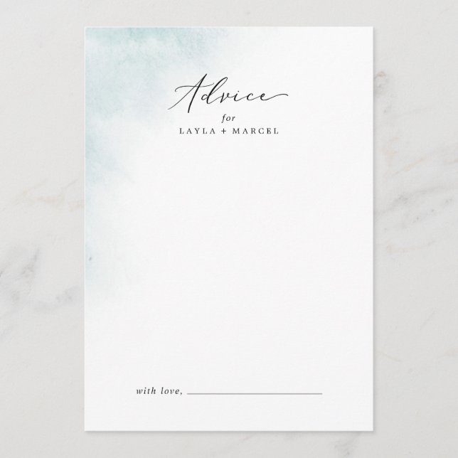 Vattenfärg Tvättar | Blå Bröllop Rådkort (Framsida)