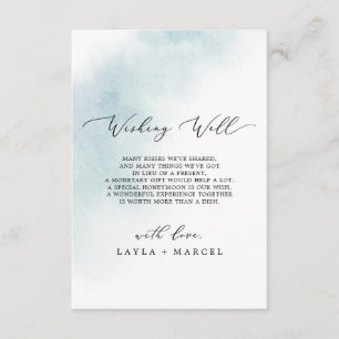 Vattenfärg Tvättar Blått Wishing-kort Tilläggskort