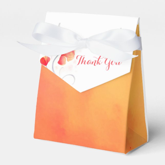 Vattenfärg tvättar blomma tack vare din bröllopsfö presentaskar (Framsidan Sidan)