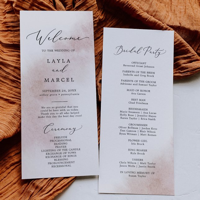 Vattenfärg Tvättar |  BRÖLLOPSPROGRAM Program (Skapare uppladdad)