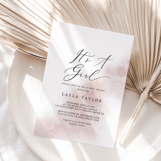 Vattenfärg Tvättar |  Det är en babystötare för fl Inbjudningar (Skapare uppladdad)