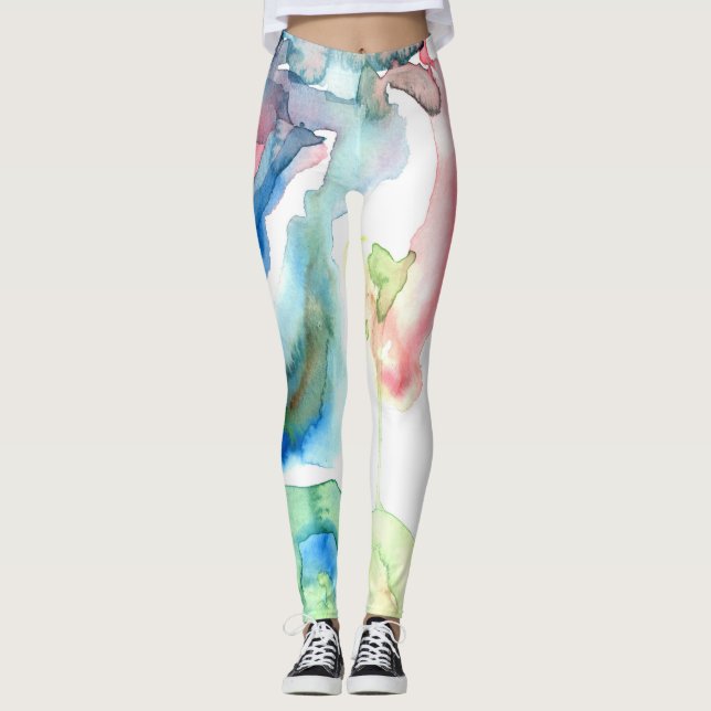 Vattenfärg Tvättar Leggings (Framsida)