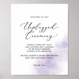 Vattenfärg Tvättar   Lila Ceremony-signatur utan n Poster