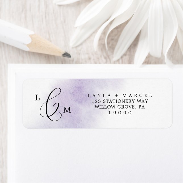 Vattenfärg Tvättar | Lila Returadressetikett Returadress Etikett (Insitu)