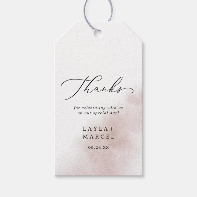 Vattenfärg Tvättar |  Tack-förmån Presentetikett (Framsidan)