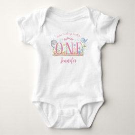 Vattenfärg Under havet Flicka 1-års födelsedags T- T Shirt