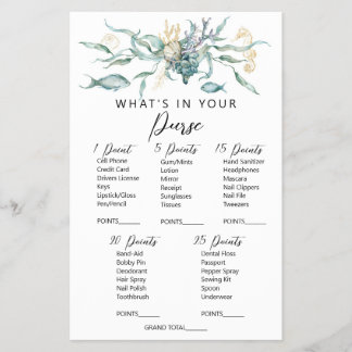Vattenfärg under havet Vad är i ditt Purse Game? Flygblad