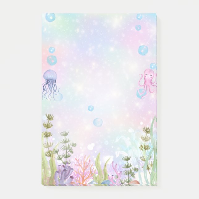 Vattenfärg under havsbotten efter det att den ante post-it block (Framsida)