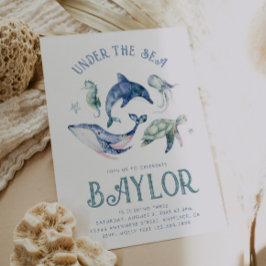 Vattenfärg under inbjudan till sjöss