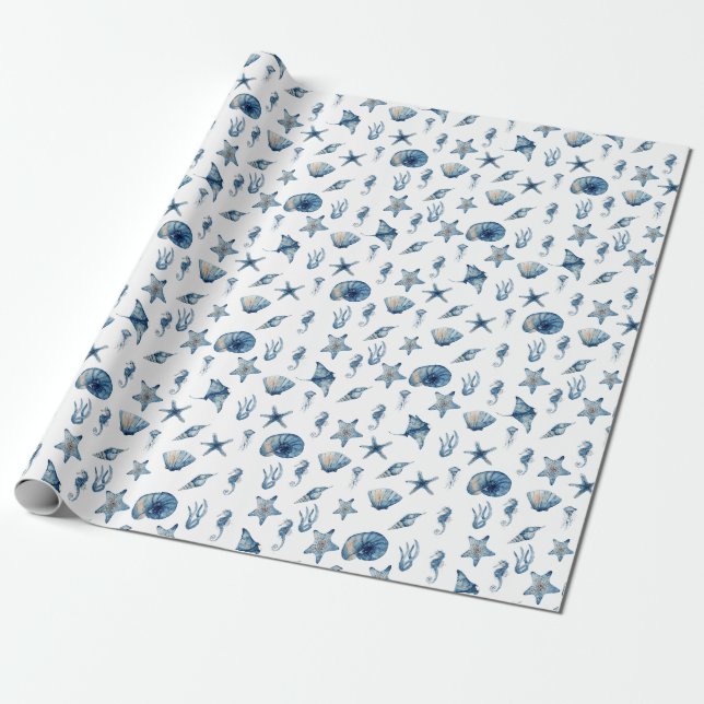 Vattenfärg under Mönster Presentpapper (Utrullad)