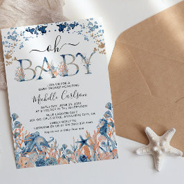 Vattenfärg under "Oh Baby"-babyskor under havet Inbjudningar