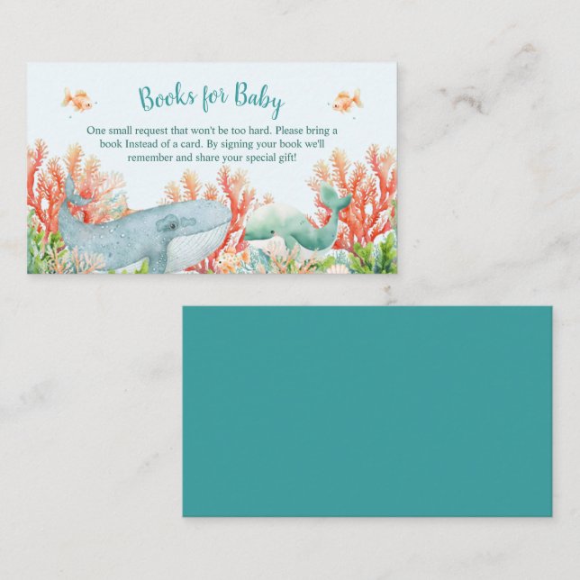Vattenfärg under Sea Baby Shower Tilläggskort (Fram/baksida)
