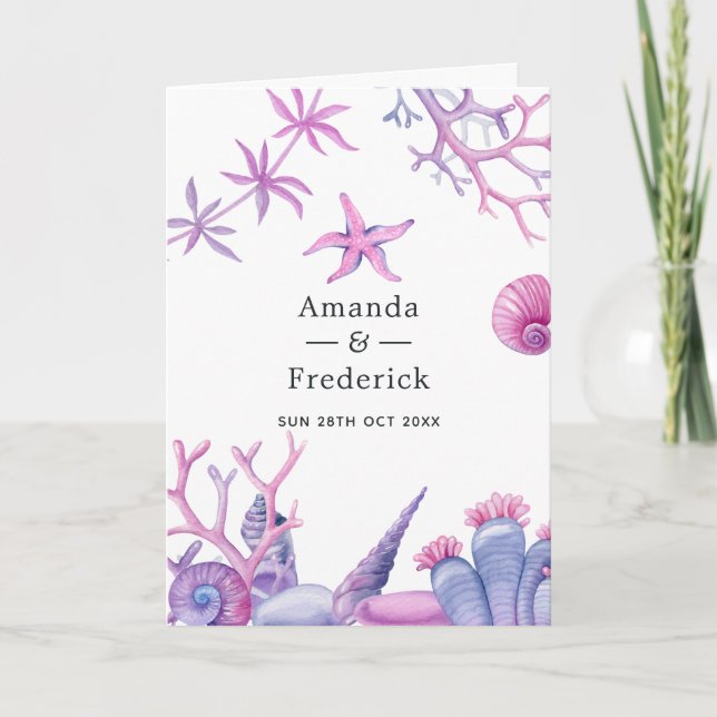 Vattenfärg under Sea Bröllop Program (Framsida)