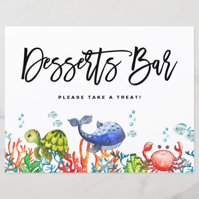 Vattenfärg under Sea Desserts Pub-tecken (Framsida)