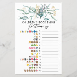 Vattenfärg under Sea Emoji Pictionary Game Flygblad