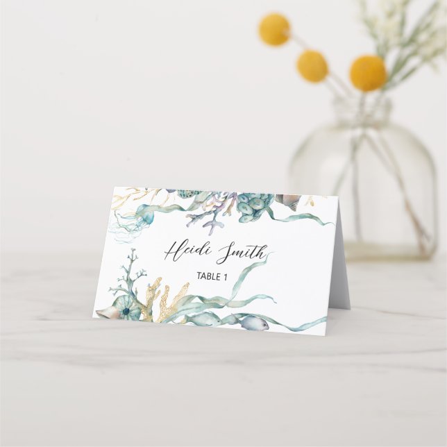 Vattenfärg under Sea Jellyfish Food eller Ställe Lojalitetskort (Framsida)