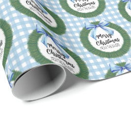 Vattenfärg Utandning med blått blått blad jul Presentpapper