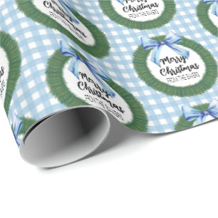 Vattenfärg Utandning med blått blått blad jul Presentpapper