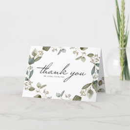 Vattenfärg Utsäde Eucalyptus Utandning Bröllop Tack Kort