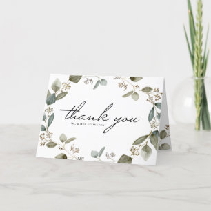 Vattenfärg Utsäde Eucalyptus Utandning Bröllop Tack Kort