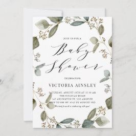 Vattenfärg Utsäde Eucalyptus Utandningsskugga Inbjudningar