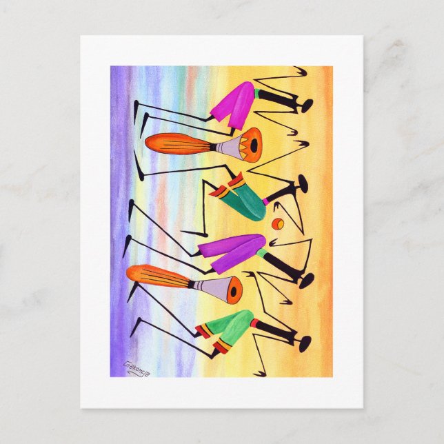 Vattenfärg, uttryck för lycka födelsedag vykort (Framsida)