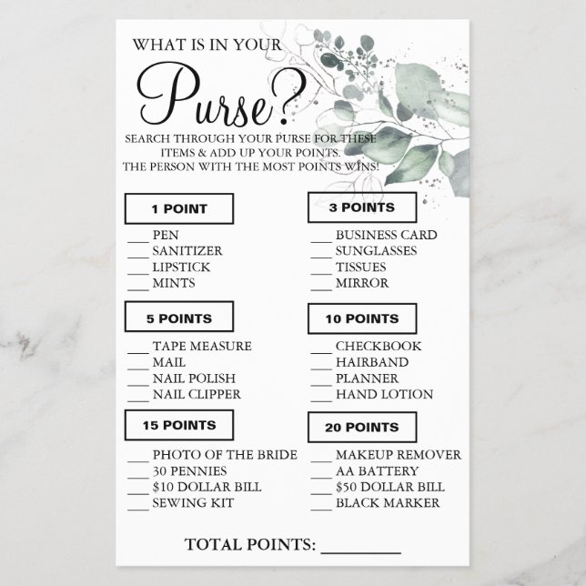 Vattenfärg Vad finns i ditt spelkort för visningsp Flygblad (Framsidan)