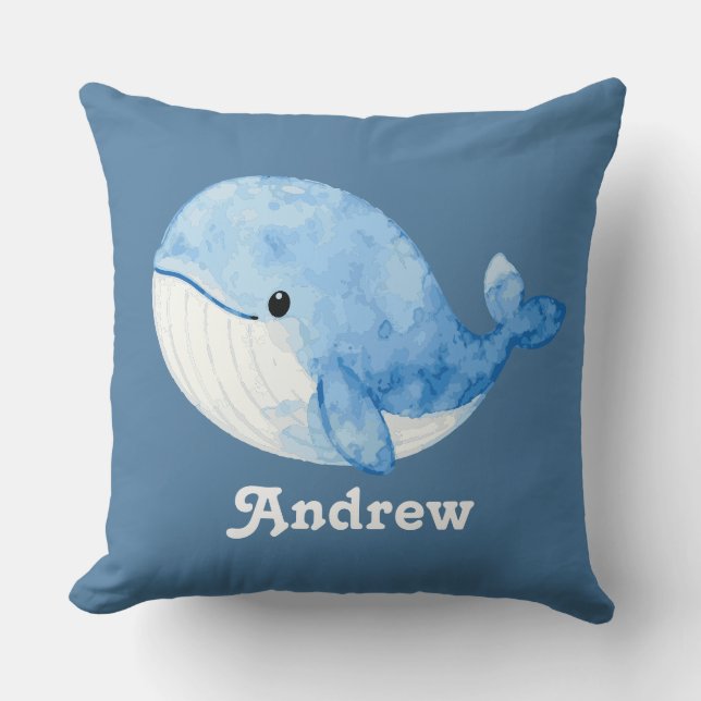 Vattenfärg Val Kuddcover Pillow Kudde (Framsida)