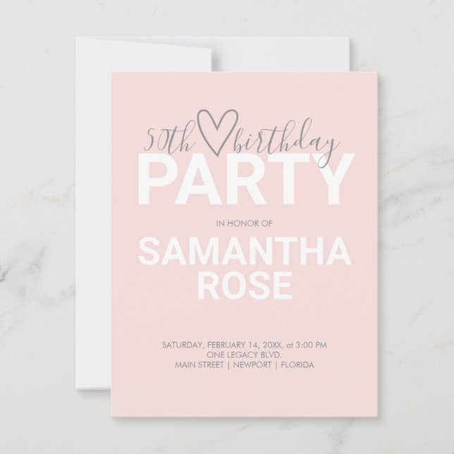 Vattenfärg Valentine 50:e Födelsedagsfesten (Framsida)