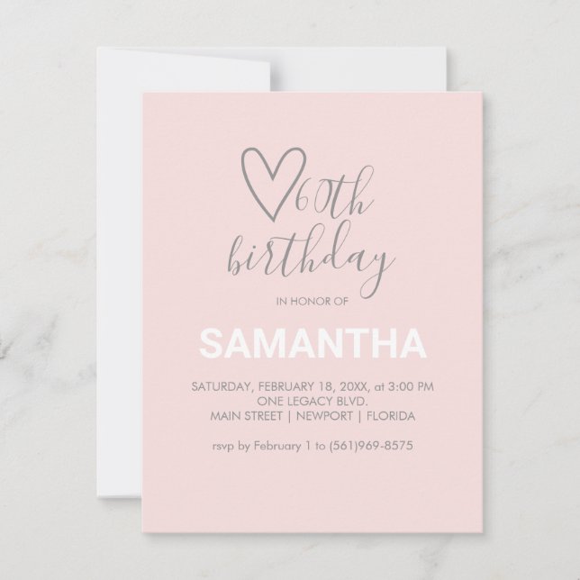 Vattenfärg Valentine 60:e Födelsedagsfesten (Framsida)