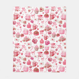 Vattenfärg Valentine Rosa Sweet Seamless Mönster Fleecefilt