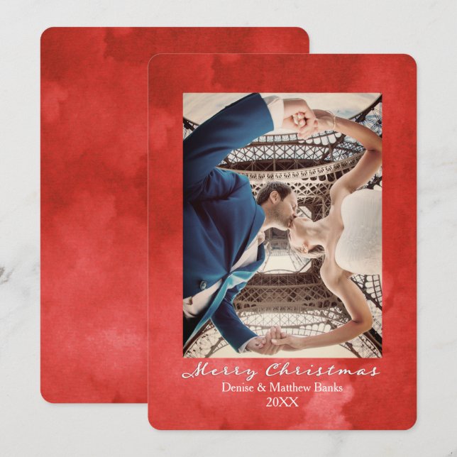 Vattenfärg Valiant Vallmo. Elegant julkort Inbjudningar (Fram/baksida)