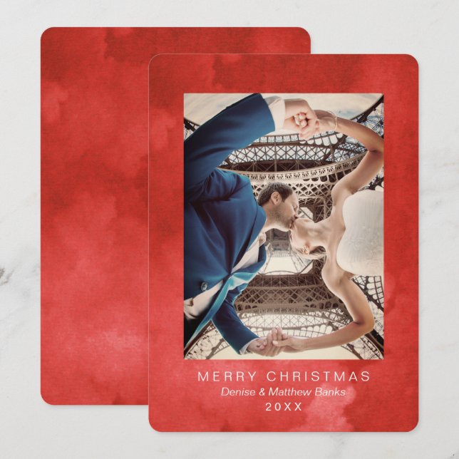 Vattenfärg Valiant Vallmo Modern Julkort Inbjudningar (Fram/baksida)