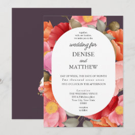 Vattenfärg Vallmo på Midnattsplommon Inbjudningar