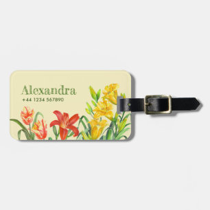 Vattenfärg Vår blommor botaniska illustrationer Bagagebricka
